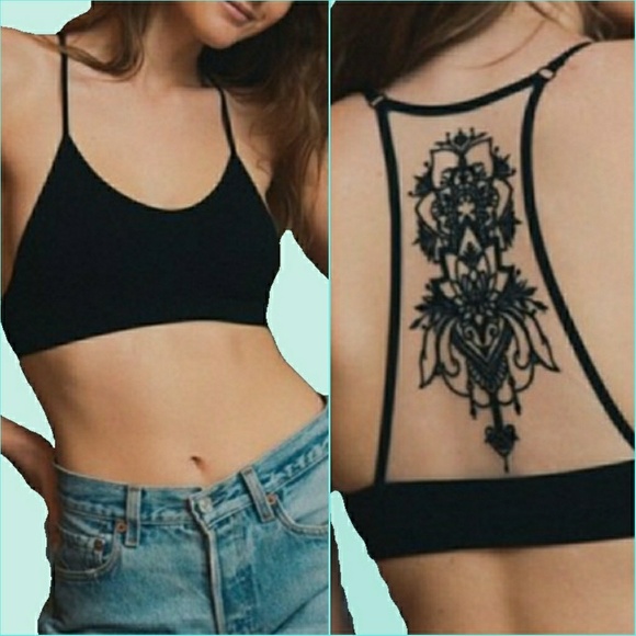 BRAND NEW -SEXY BLACK TATTOO RACER BACK BRALETTE - Picture 7 of 7